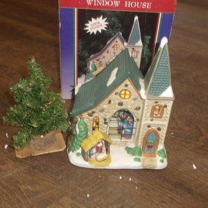 Four Star Trading House Christmas display building Church window house light up